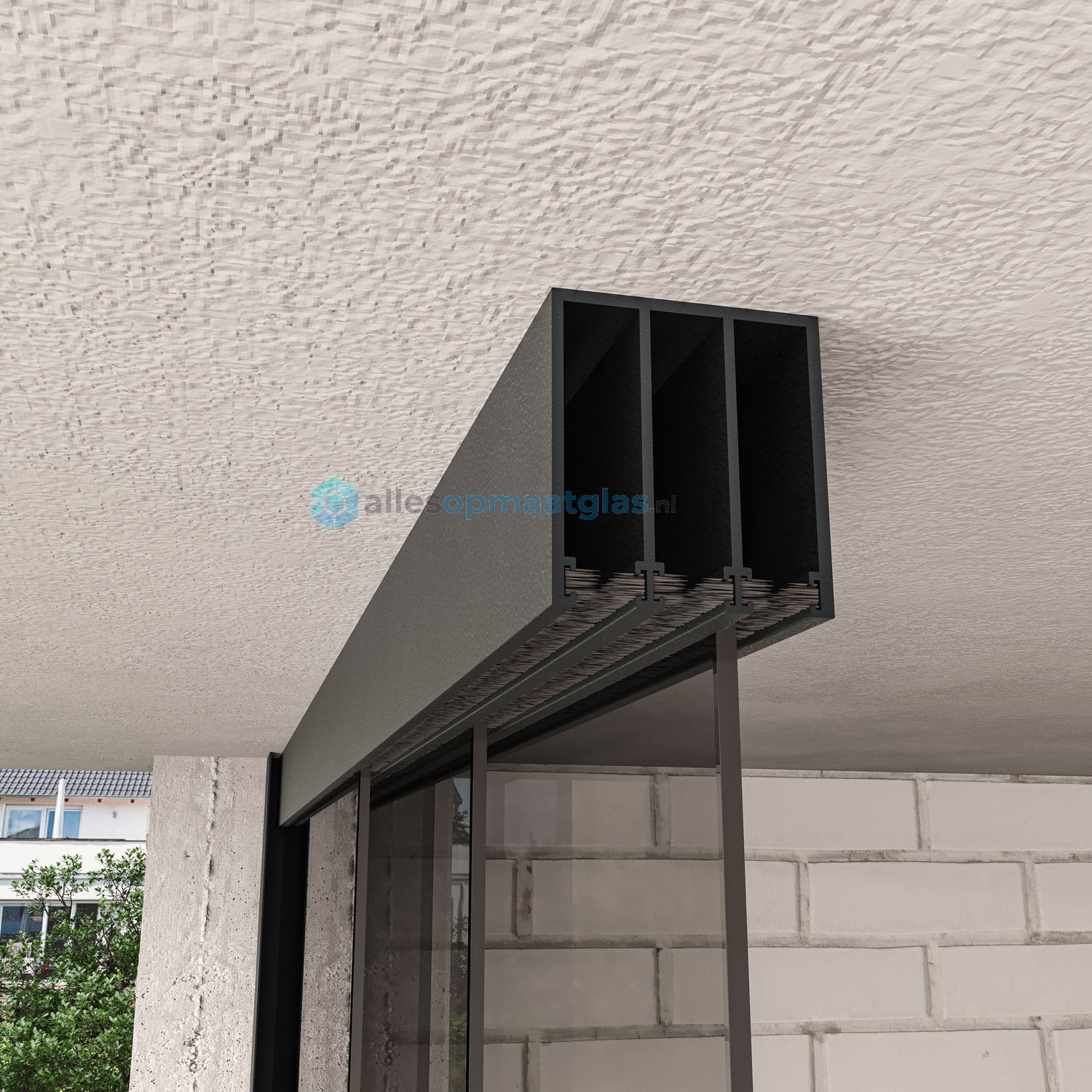 3-Rail Glazen Schuifwand tot 2820 mm breedte