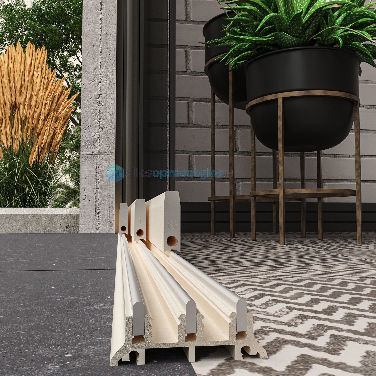 3-Rail Glazen Schuifwand tot 2820 mm breedte