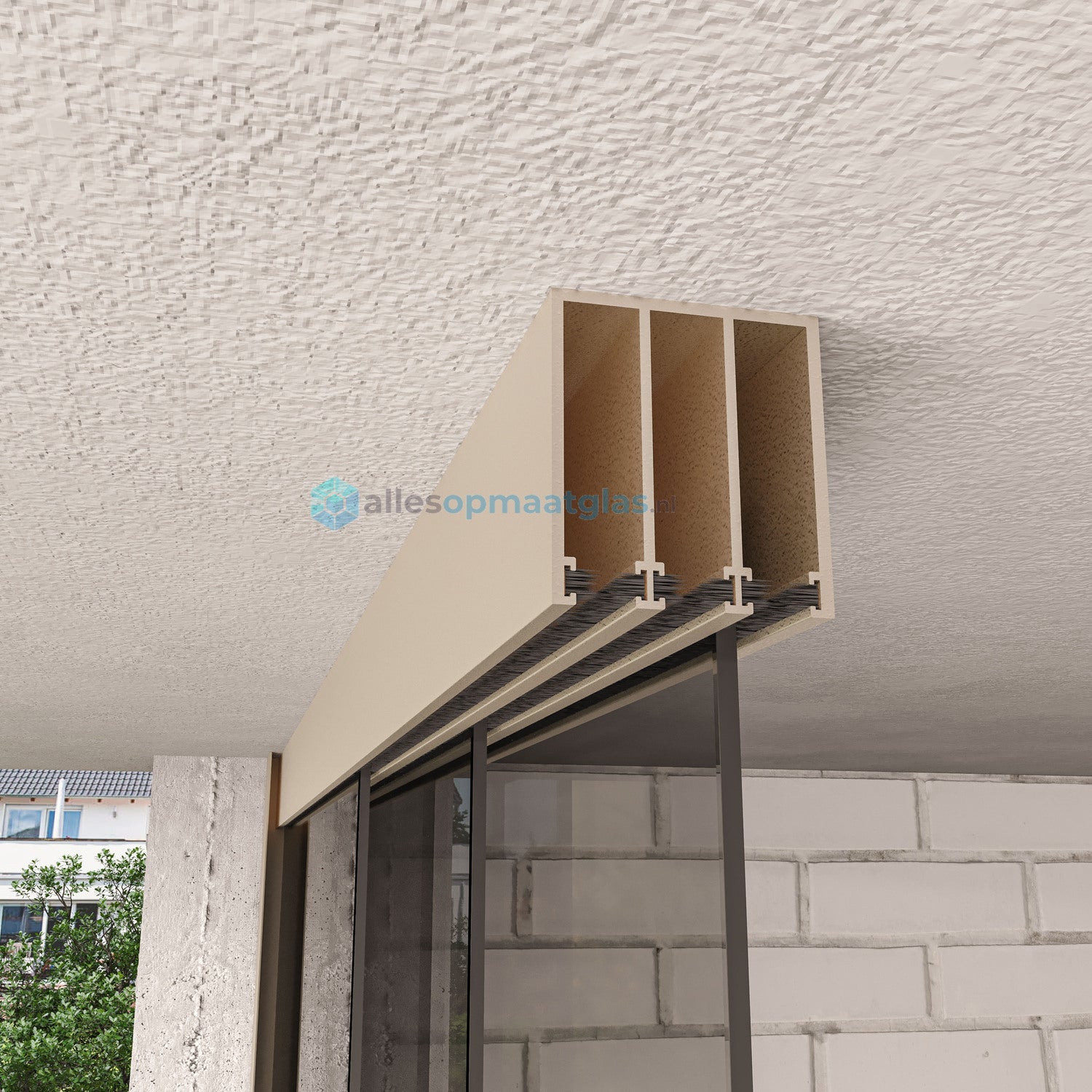 3-Rail Glazen Schuifwand tot 2820 mm breedte