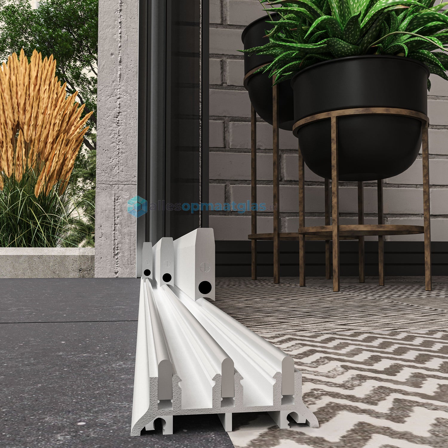 3-Rail Glazen Schuifwand tot 2820 mm breedte