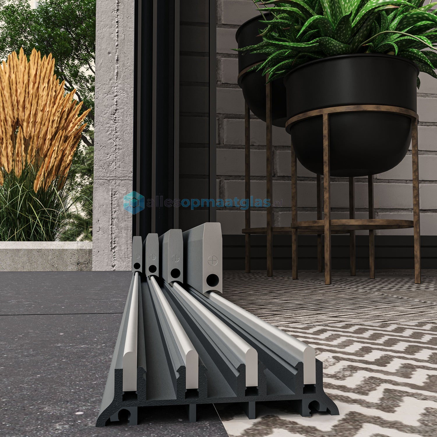 4-Rail Glazen Schuifwand tot 4030 mm breedte