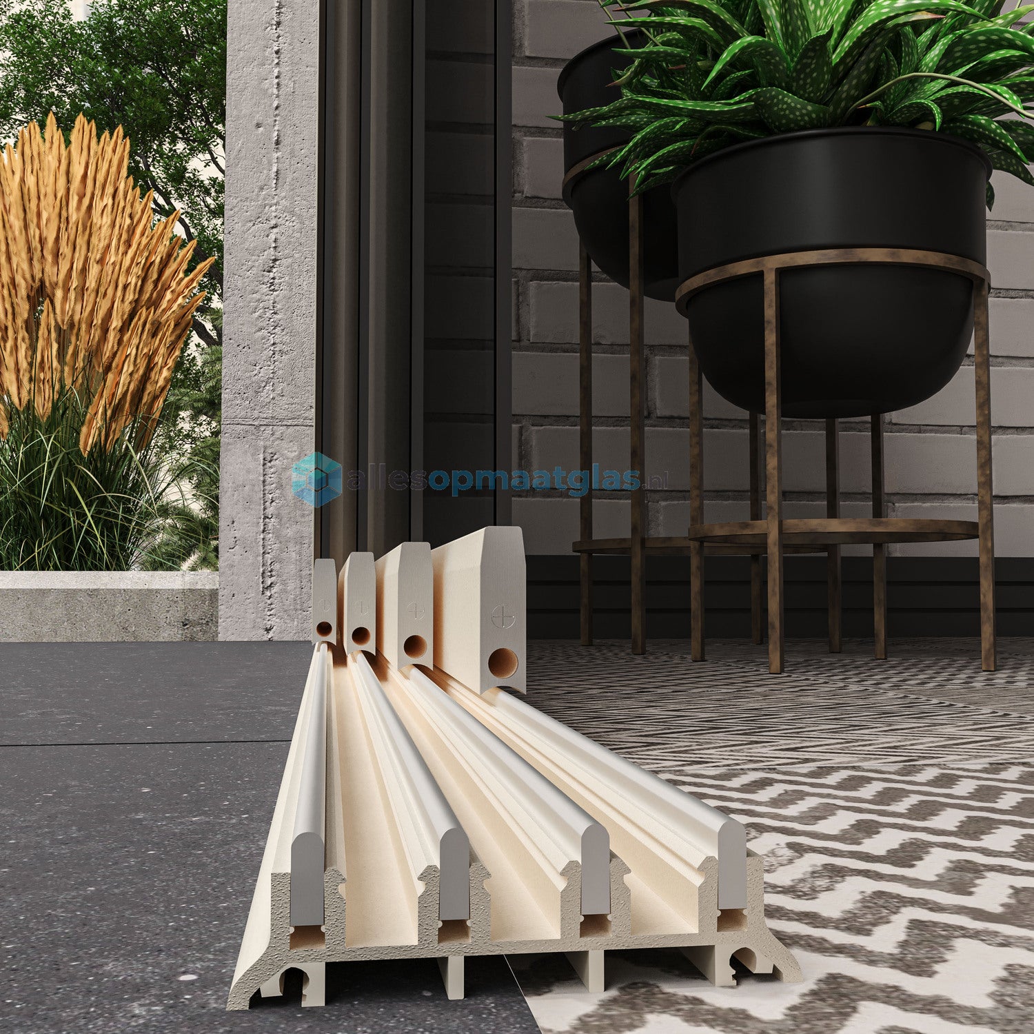 4-Rail Glazen Schuifwand tot 4030 mm breedte