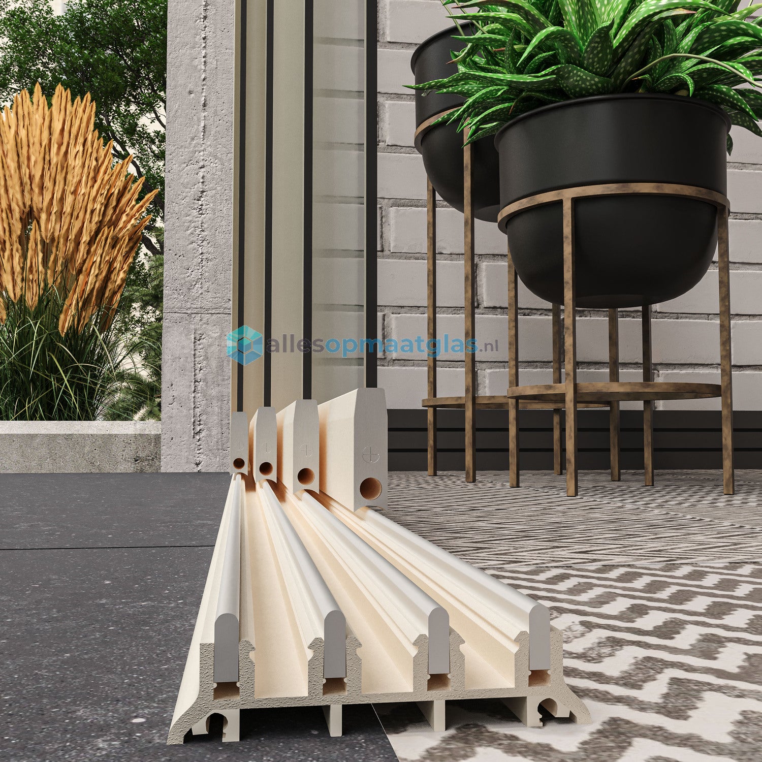 4-Rail Glazen Schuifwand tot 4030 mm breedte