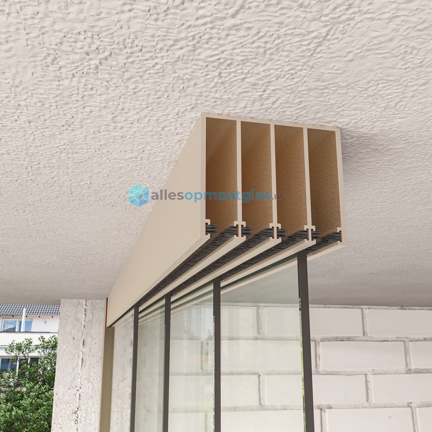 4-Rail Glazen Schuifwand tot 4030 mm breedte