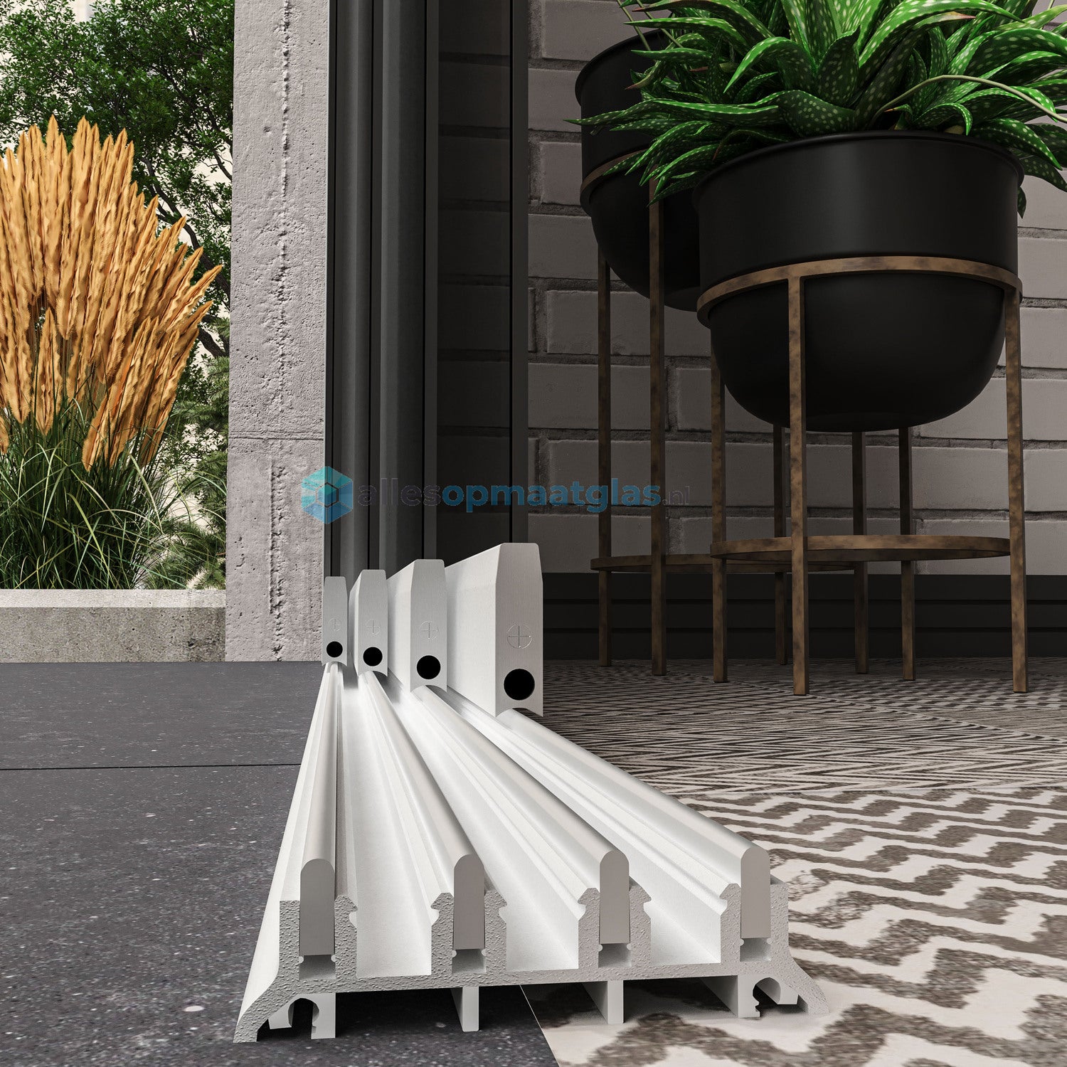 4-Rail Glazen Schuifwand tot 4030 mm breedte