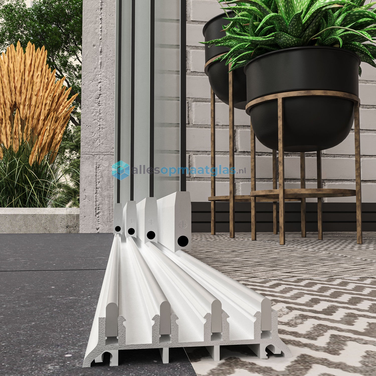 4-Rail Glazen Schuifwand tot 4030 mm breedte