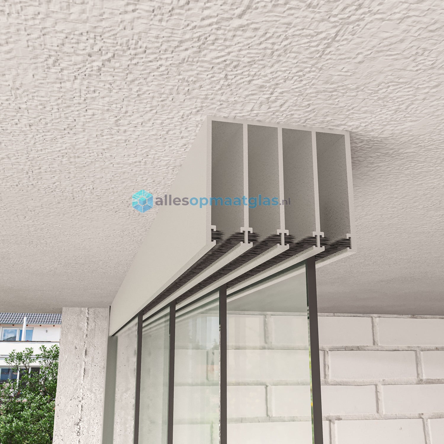 4-Rail Glazen Schuifwand tot 4030 mm breedte