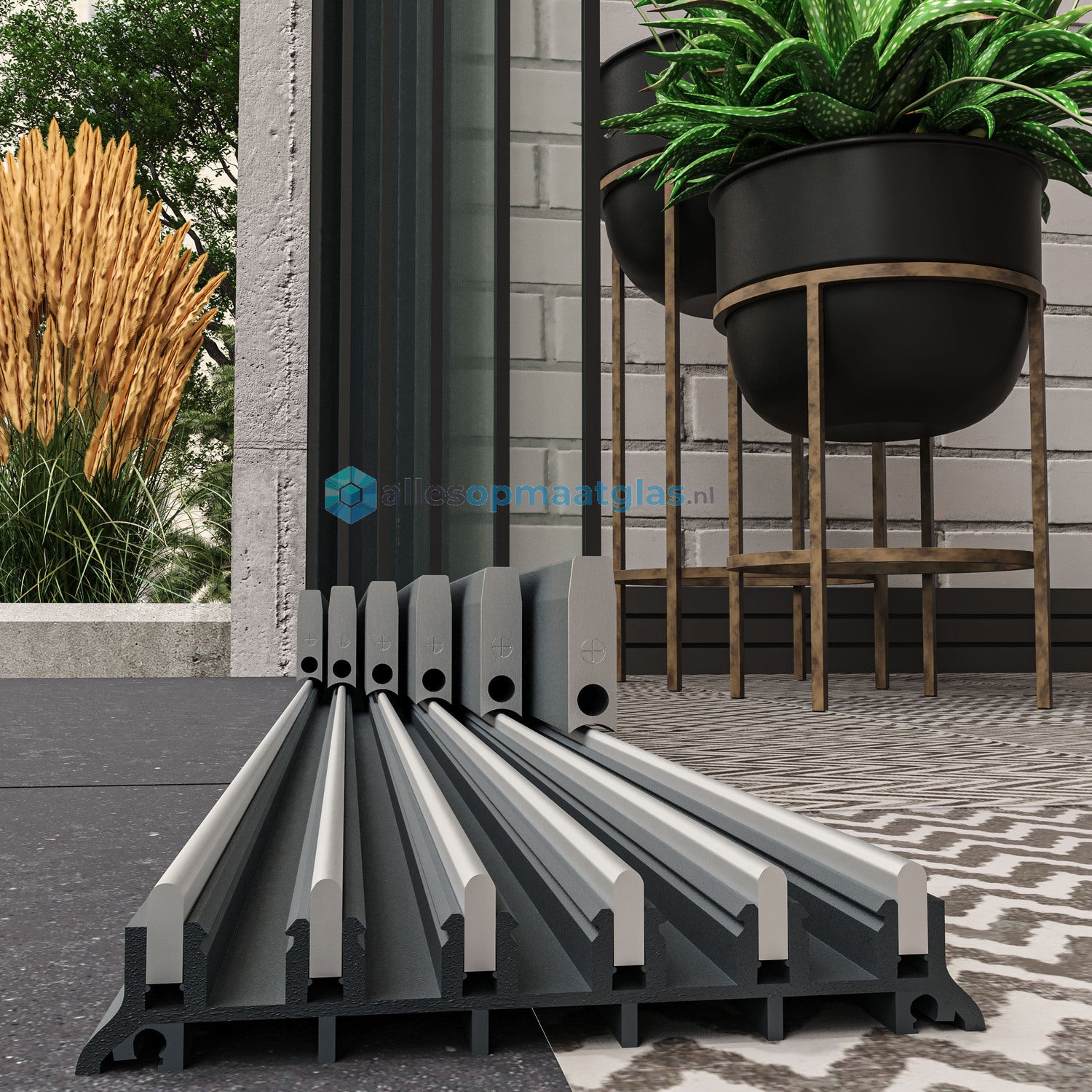 6-Rail Glazen Schuifwand tot 5610 mm breedte