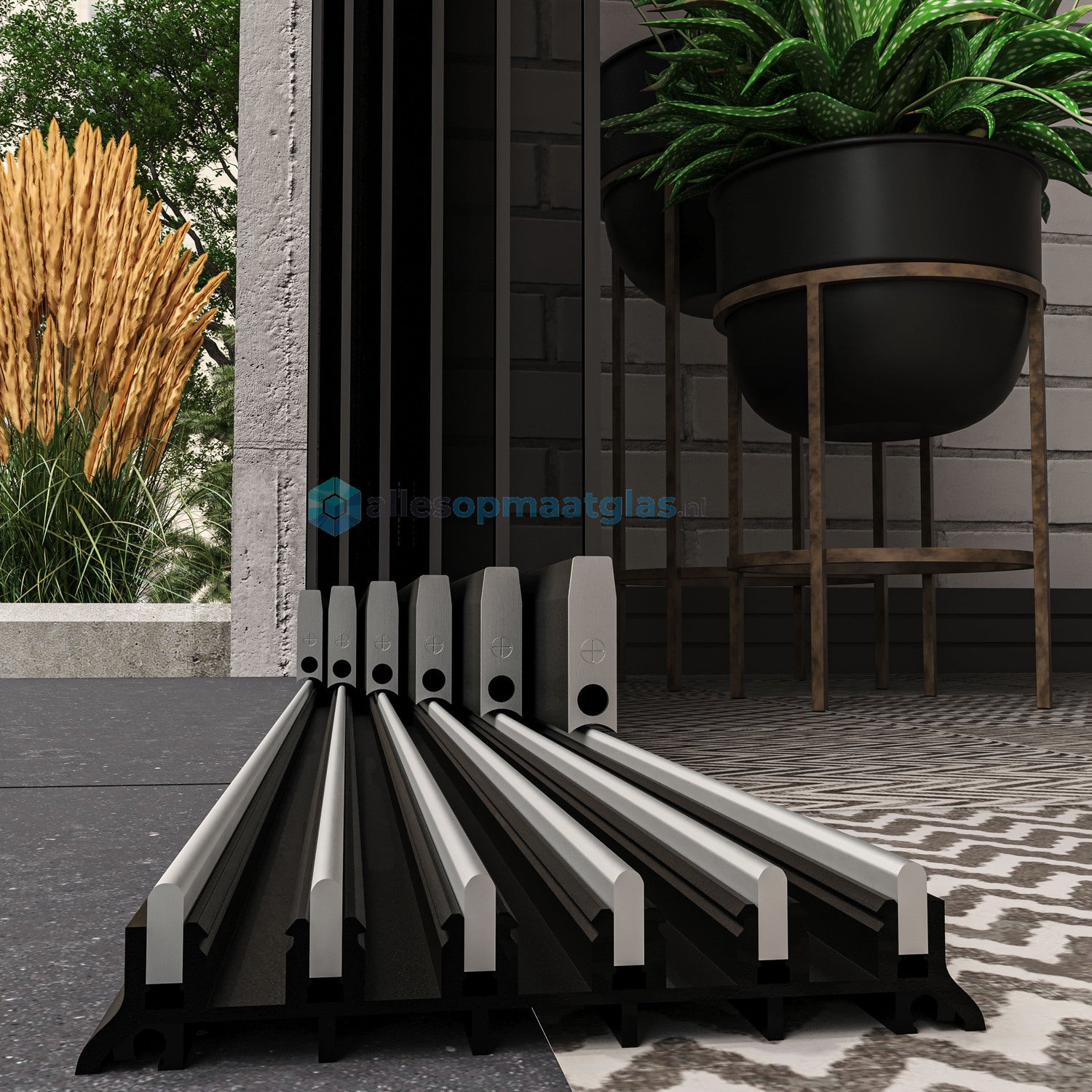 6-Rail Glazen Schuifwand tot 5610 mm breedte