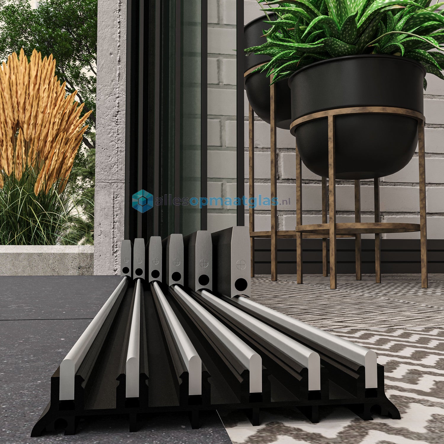 6-Rail Glazen Schuifwand tot 5610 mm breedte