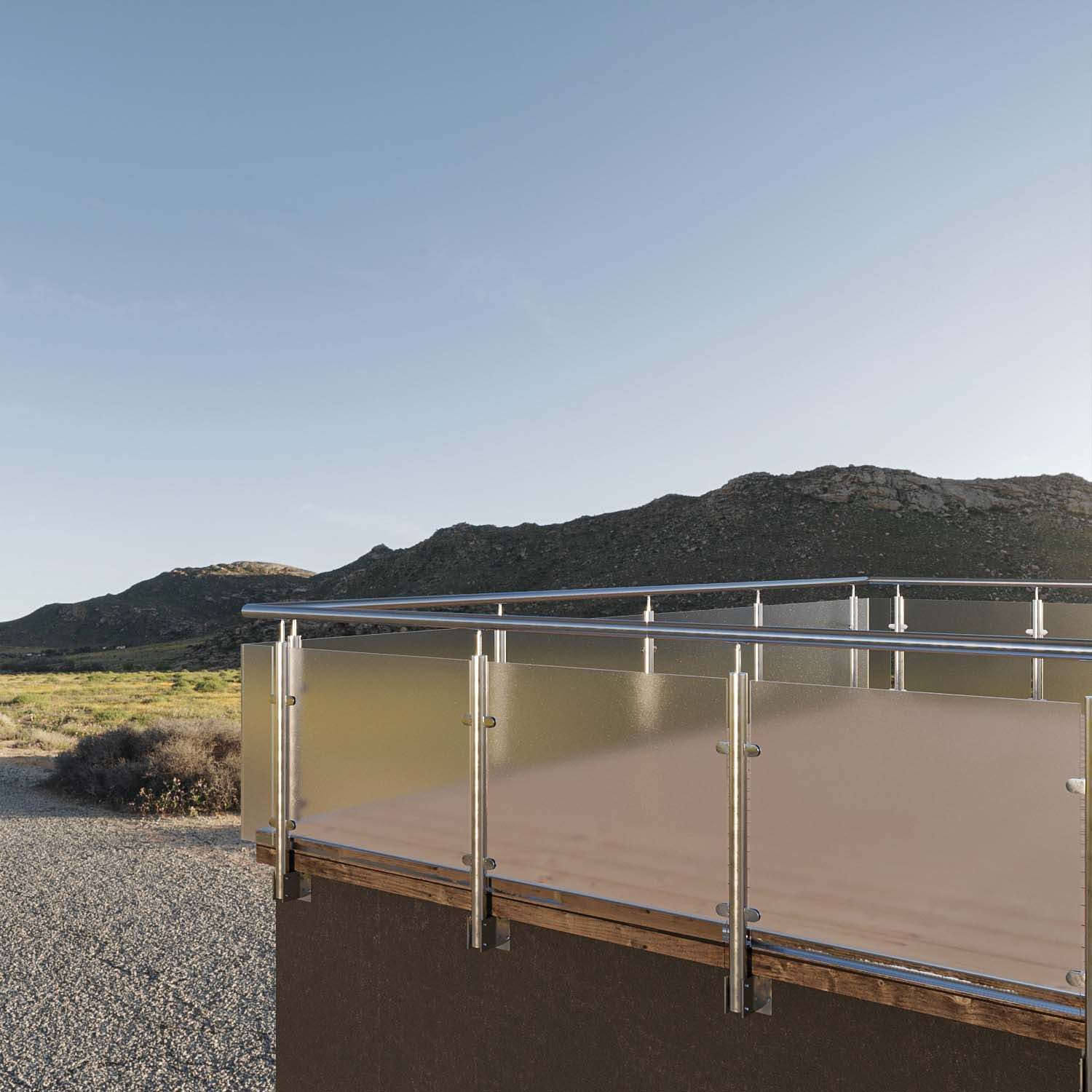 Melk/Satijn Glazen Balustrade