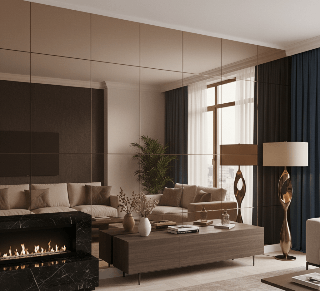 Rechthoekige Bronzen Spiegel