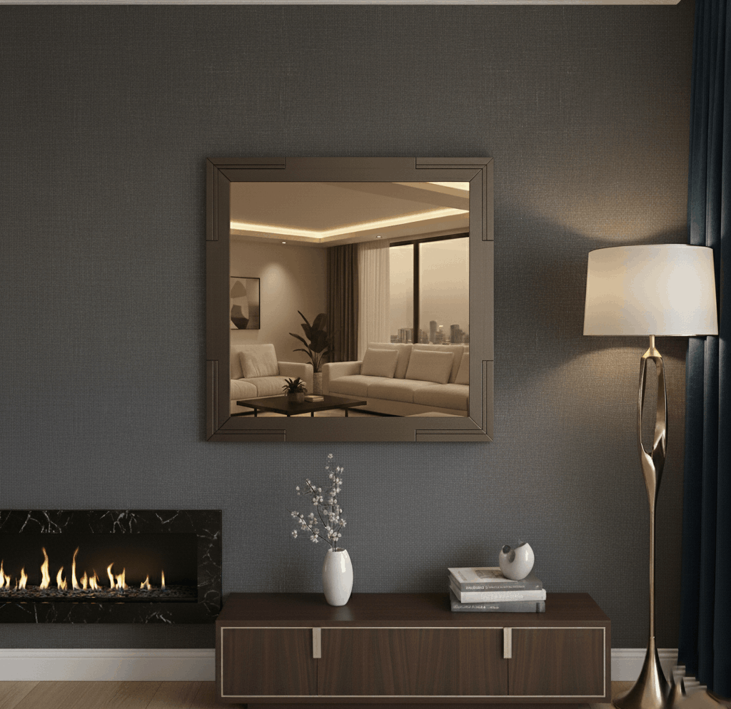 Rechthoekige Bronzen Spiegel