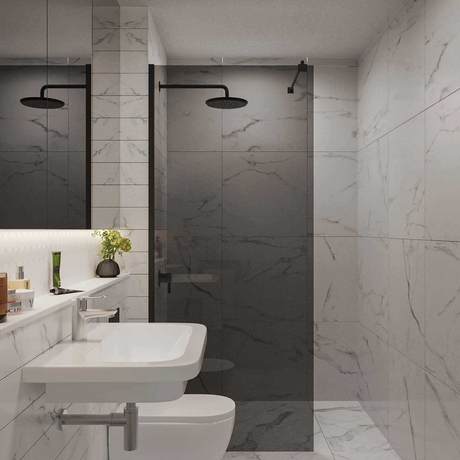 Getint Glazen Douchewand Standaard