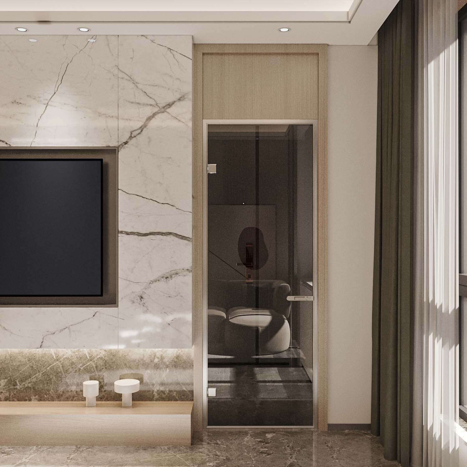 Gekleurd Glazen Binnendeur