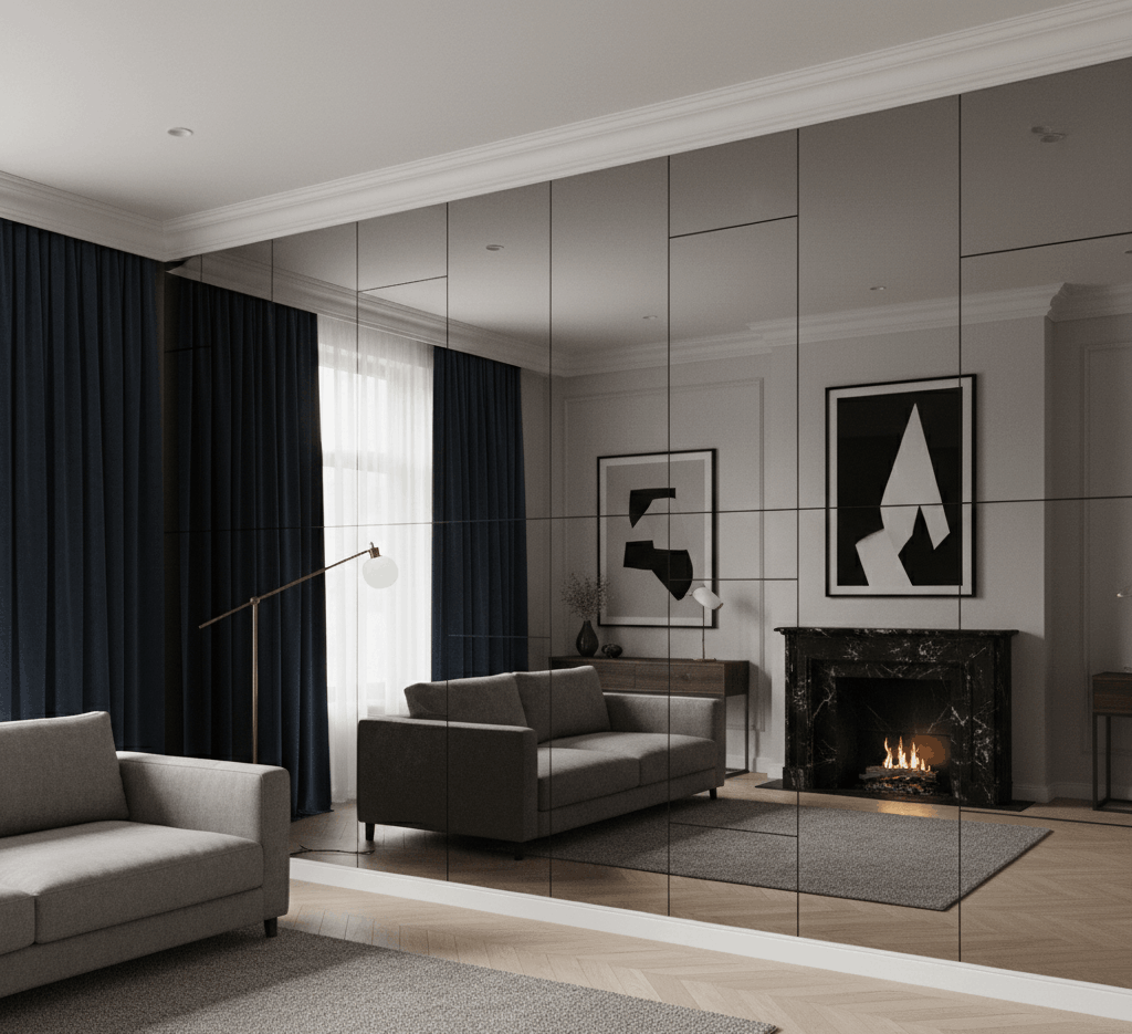 Rechthoekige Grijzen Spiegel