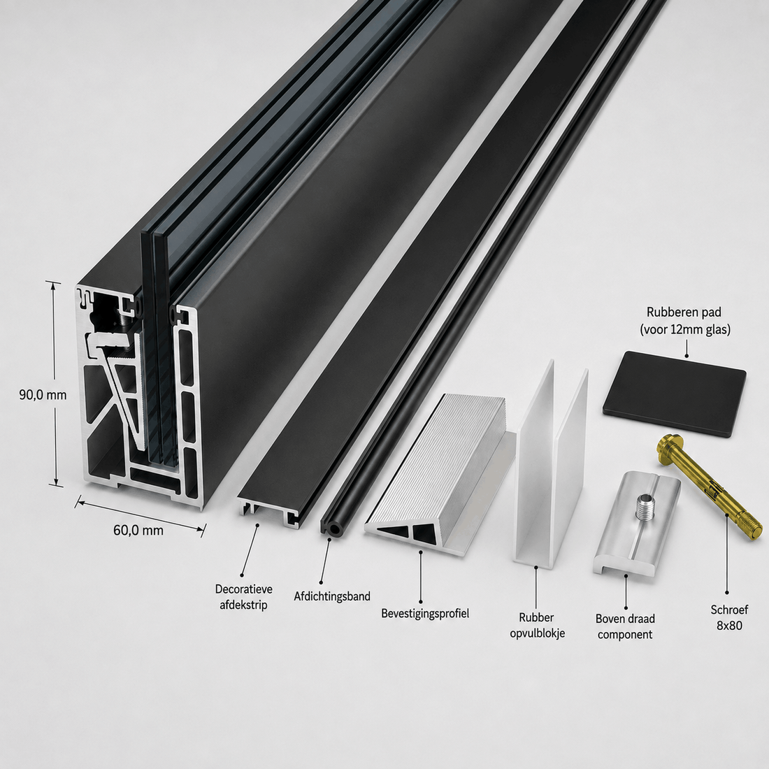 Gekleurd  Glazen Balustrade