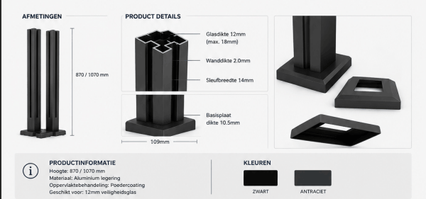Helder Glazen Balustrade