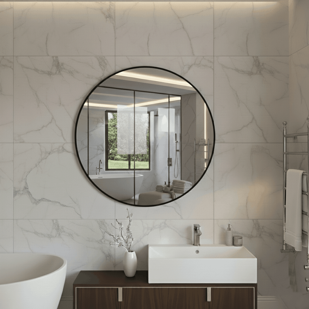 Ronde Zilveren Spiegel