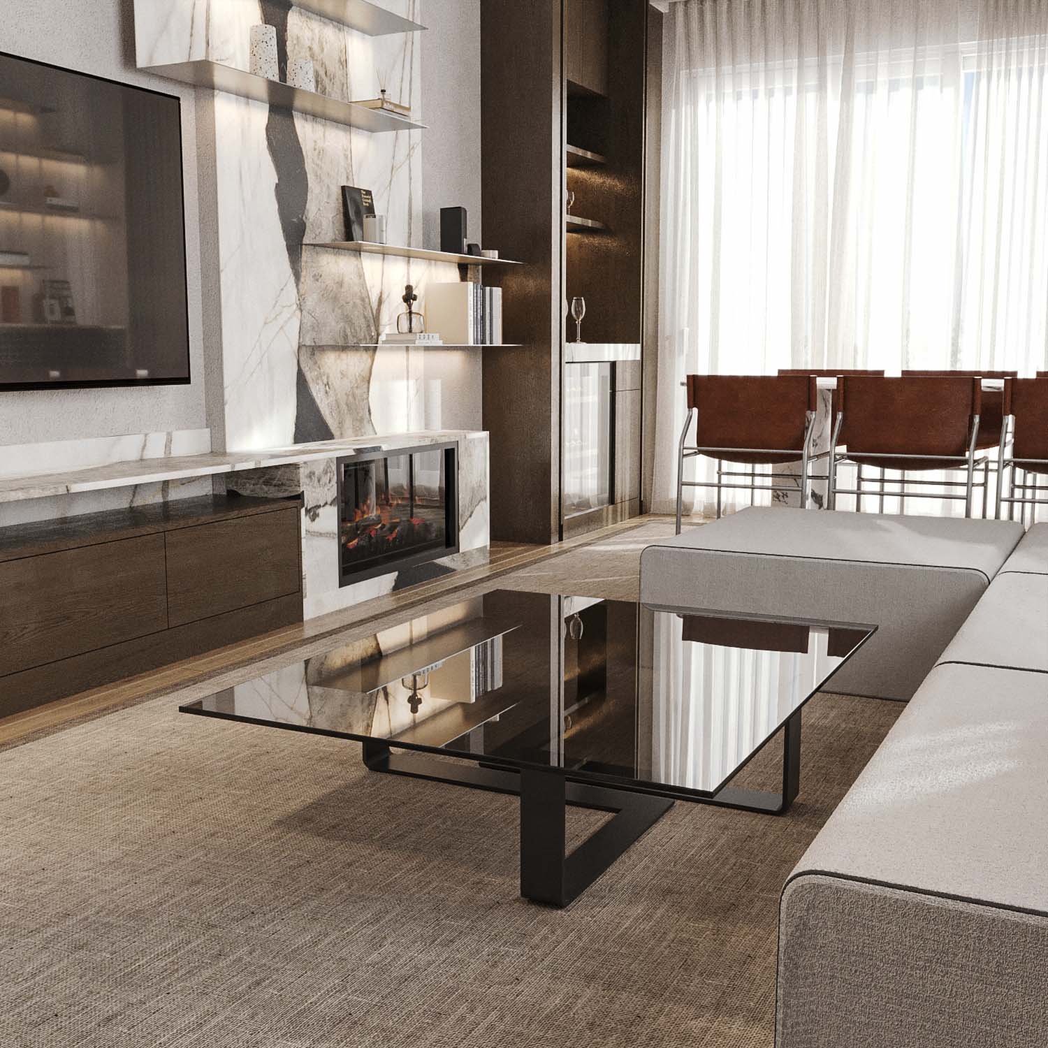 Rechthoek Gekleurd Glazen Tafelblad