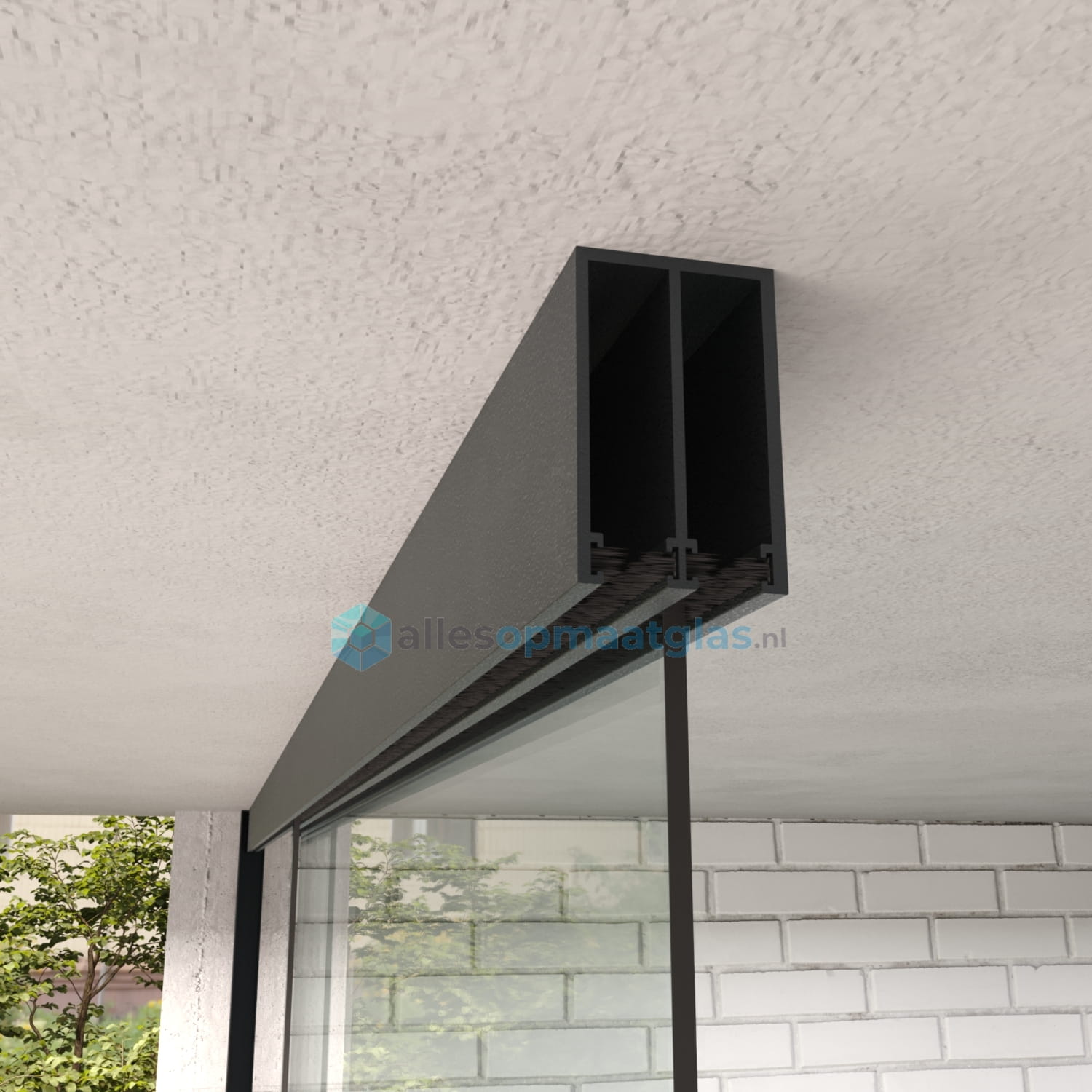 2-Rail Glazen Schuifwand tot 2030 mm breedte