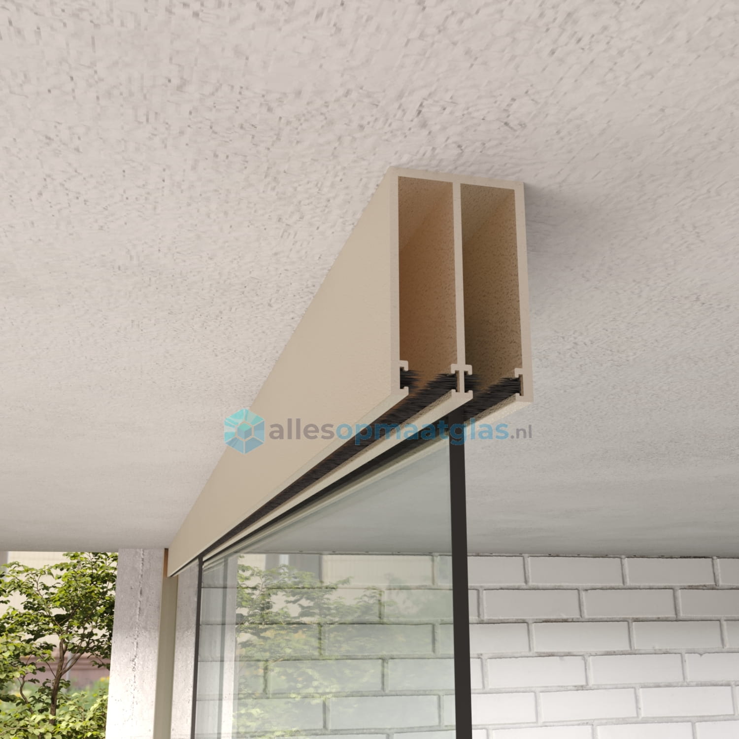 2-Rail Glazen Schuifwand tot 2030 mm breedte