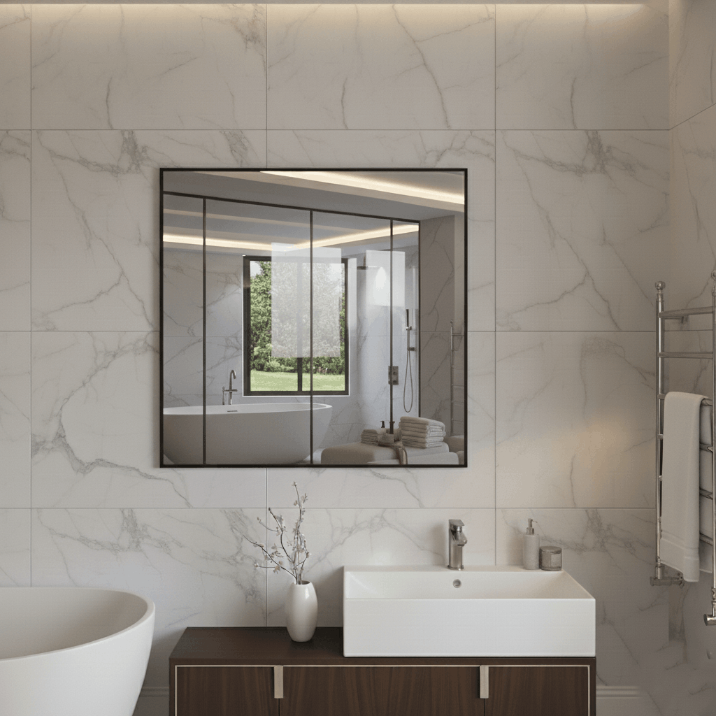 Rechthoekige Grijzen Spiegel